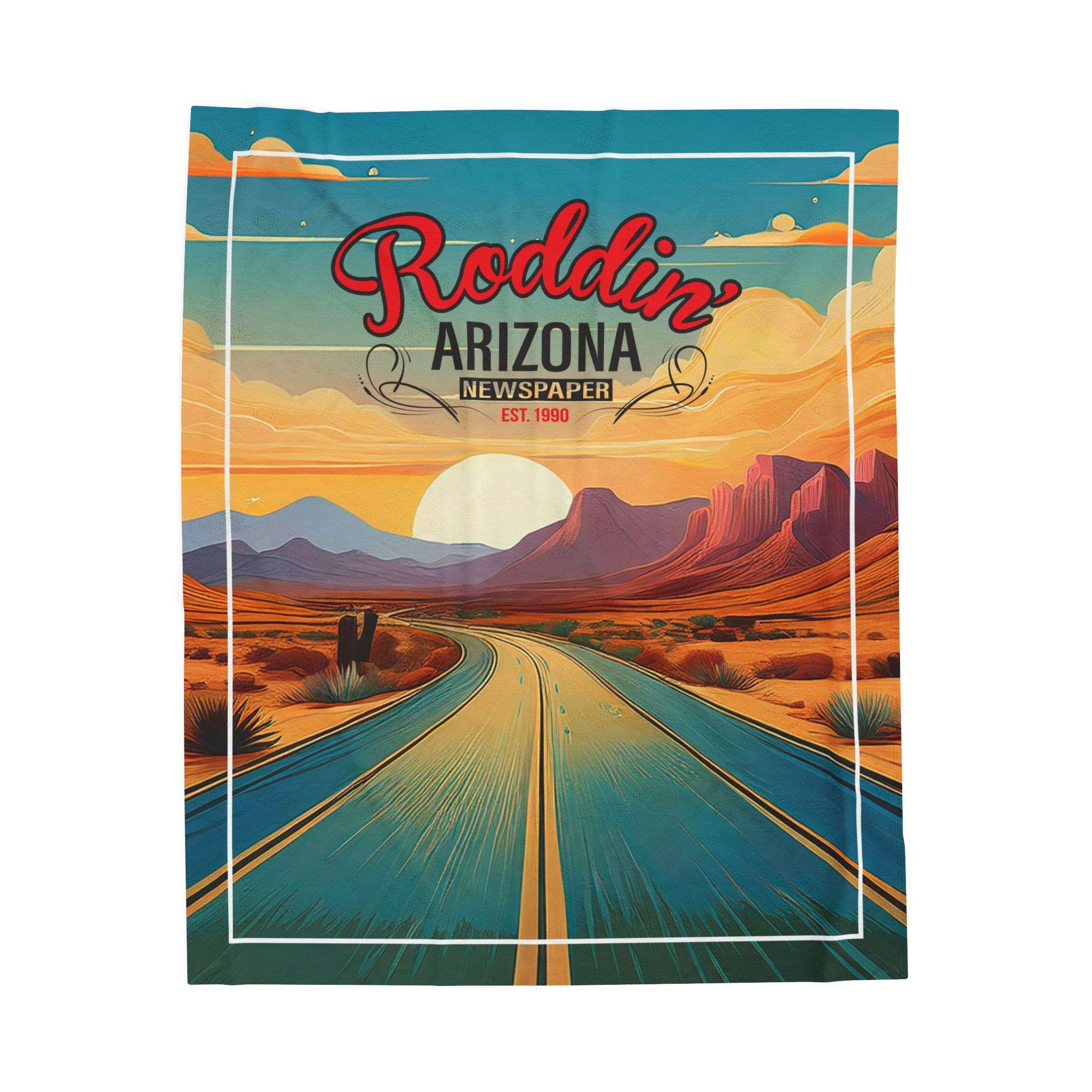 Cozy Vintage Roddin' AZ Velveteen Plush Blanket