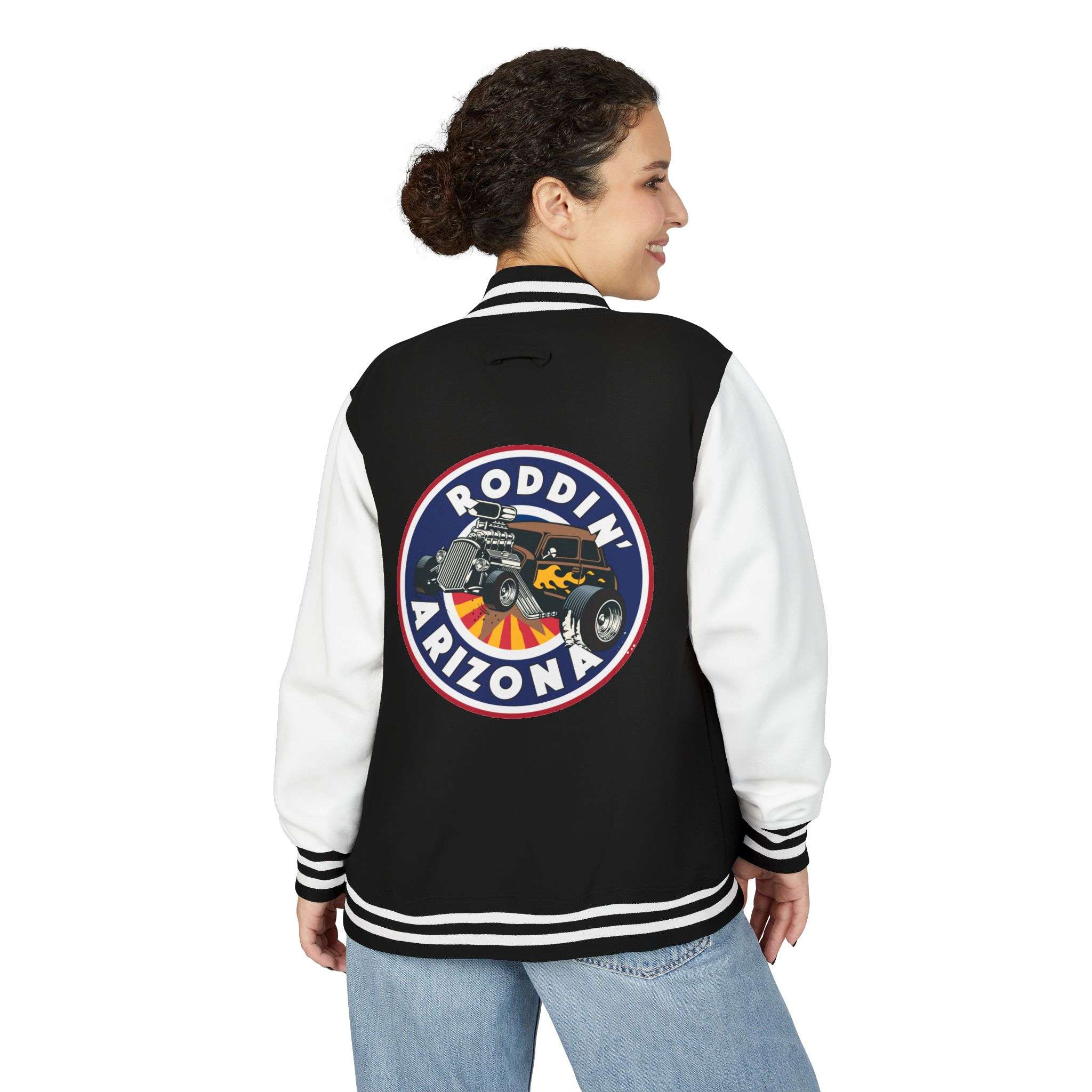 Retro Roddin' Unisex Letterman Jacket - Image 4